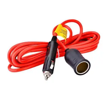 

3.6M Male To Female Cigarette Lighter Extension Cable Lightning Flame Retardant Material Copper Spring With LED Red Light