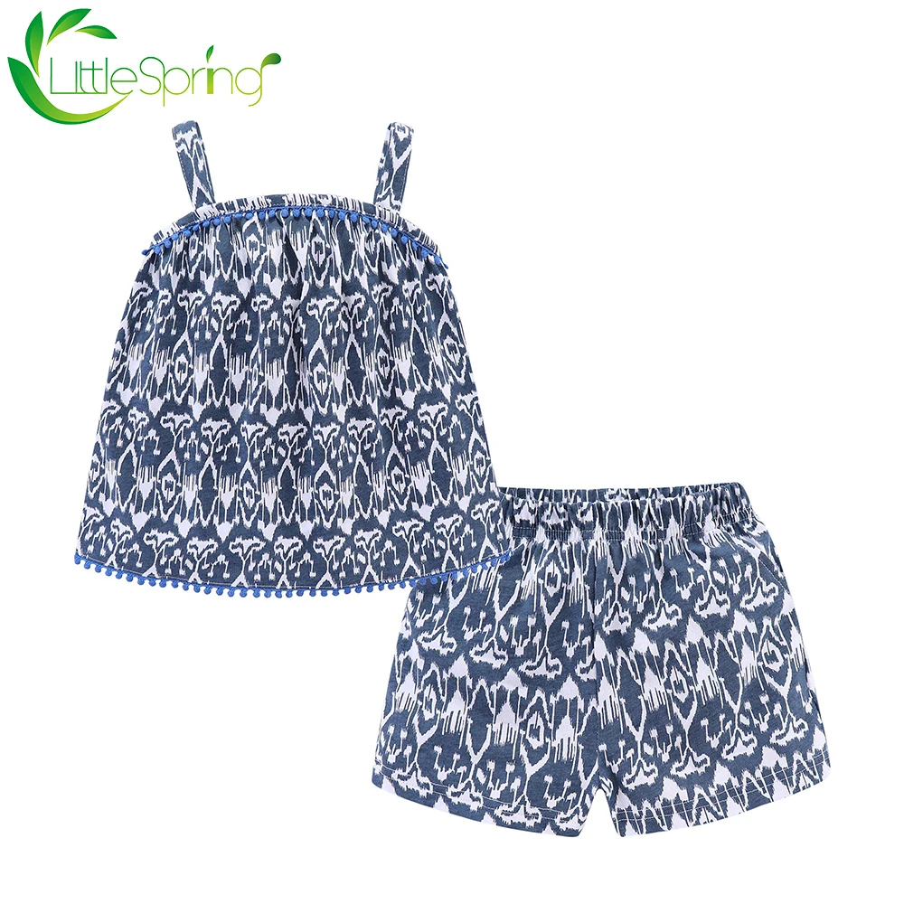 Комплект одежды LittleSpring для маленьких девочек жилет без рукавов и шорты комплект