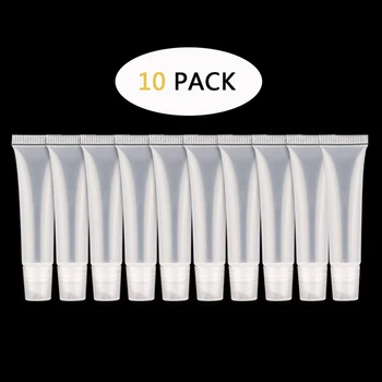 

New 10pcs Mini Clear Empty Lip Gloss Balm Container Soft Tubes Makeup Box Lip Gloss Bottle Cosmetic Containers