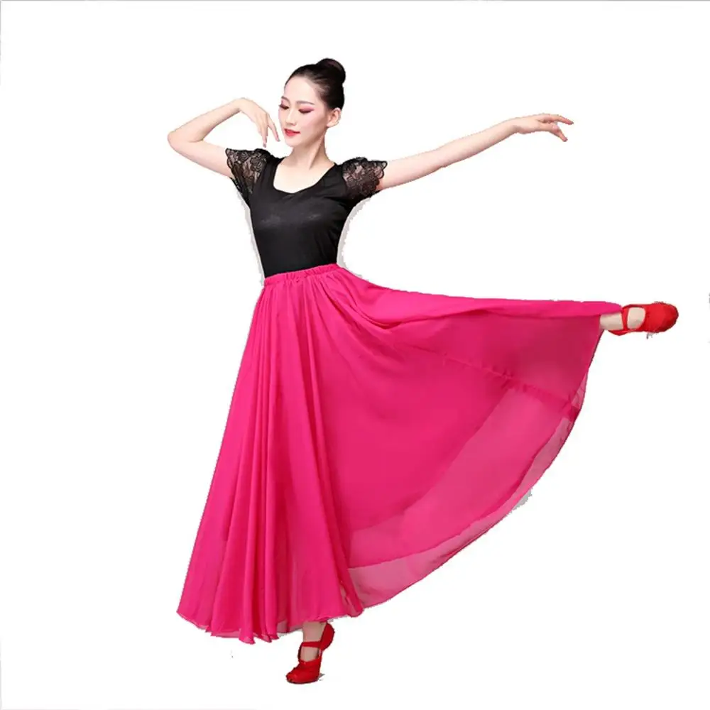 Юбка фламенко юбка для танца живота шифоновая танцев испанская Фламенго Прямая
