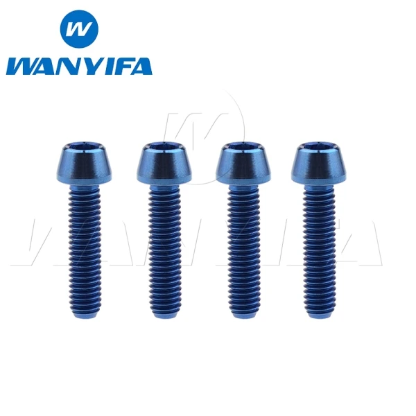 M6X25 blue Waniifa M6X25 30 35 40 мм велосипедные титановые болты коническая головка шестигранные винты велосипедные аксессуары - Цвет: M6X25 blue