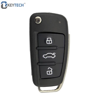 

OkeyTech For Audi A2 A3 A4 A6 A6L A8 S5 Q7 TT Remote Flip Folding Car Key Shell HU66 Uncut Blank Blade 3 Buttons Auto Case