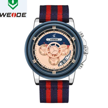 

WEIDE NEW Watch LCD Digital Sport Black Big Dial Multi - time Zone LCD Watch Quartz Luxury Brand Analog Nylon Trap Men Watch Box