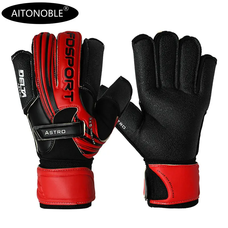Aitonoble New Design Professional Soccer Goalkeeper Glvoes Latex Finger Protection Children Students Football Goalie Gloves