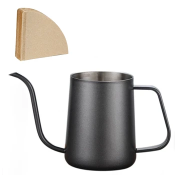 

1pcs Thicker Long Mouth Hand Coffee Pot & 40pcs V60 Filter Cup Special 102 Coffee Filter Paper Coffee Filter Papers