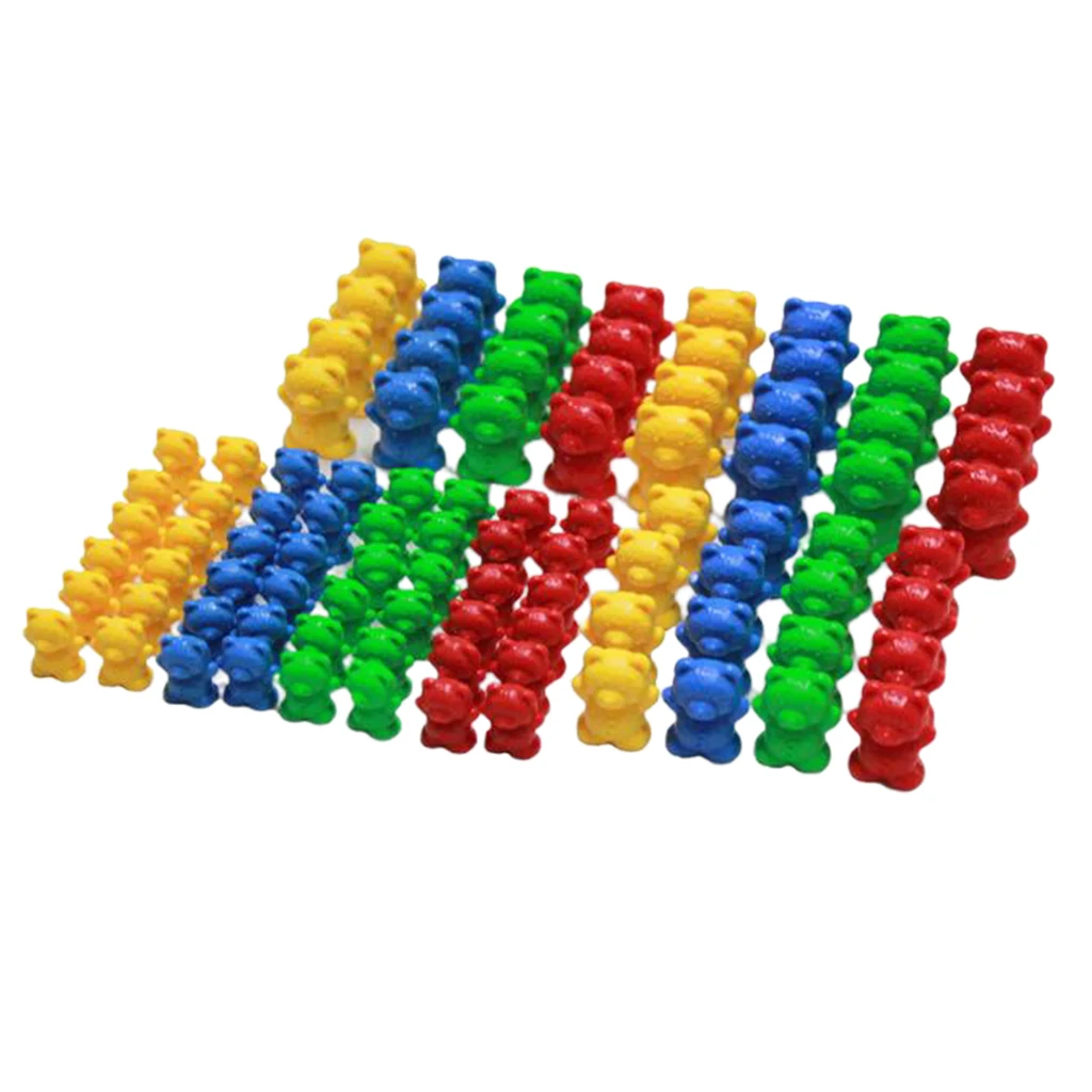 96pcs Counting Bear Weight Toy 3g/6g/9g/12g Kids Experiment Math Materials Color Matching and Sorting Toys
