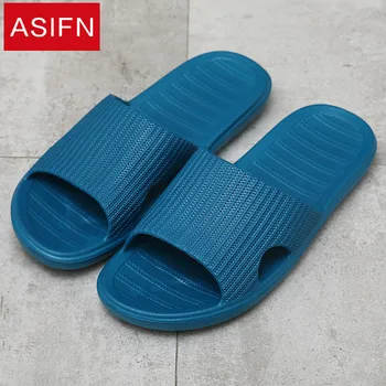 

ASIFN Men's Slippers Couple Bathroom Flip Flops Female Summer Non-slip Huose Indoor Thick Soft Bottom Quick-drying Slides Male