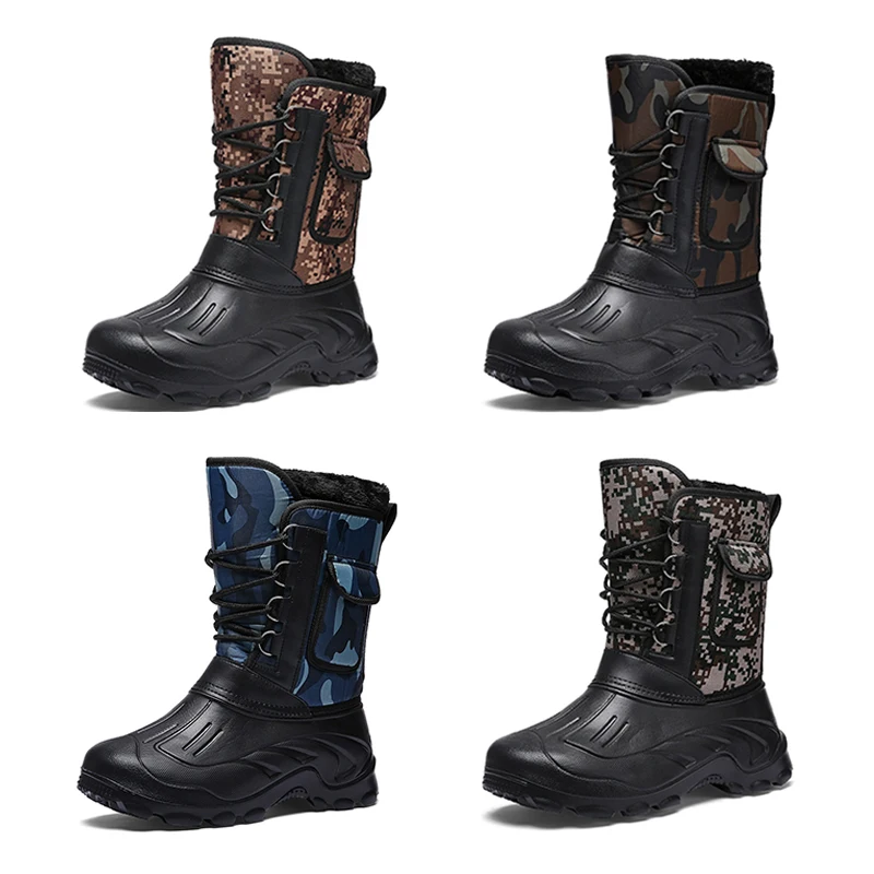 MARSON/мужские ботинки; новые зимние камуфляжные бархатные ботинки; мужские теплые уличные Нескользящие мужские ботинки для альпинизма
