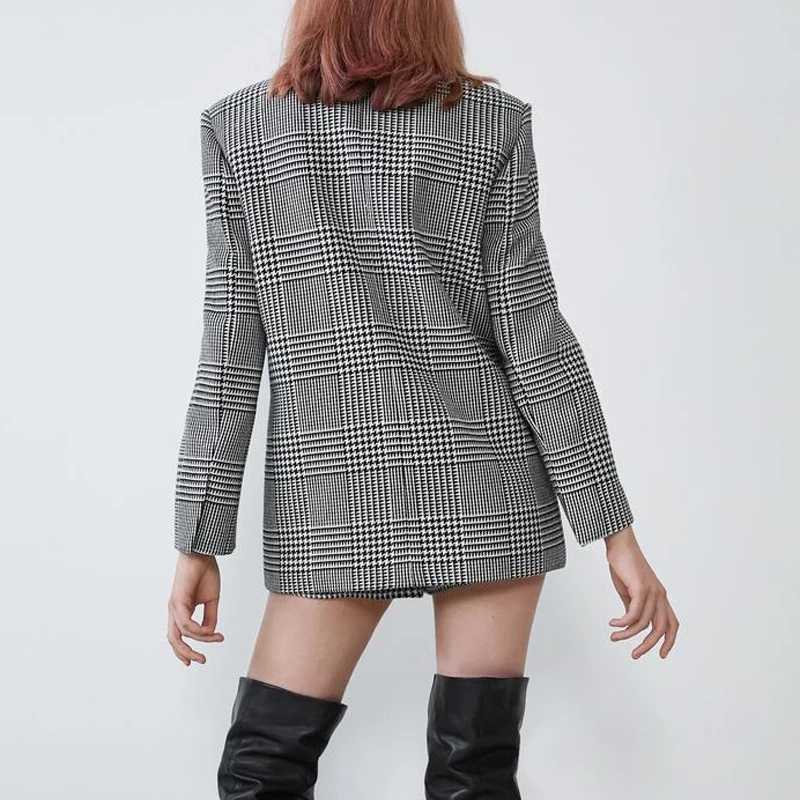 Осенне зимние винтажные Клетчатые Шерстяные твидовые блейзеры и куртки для