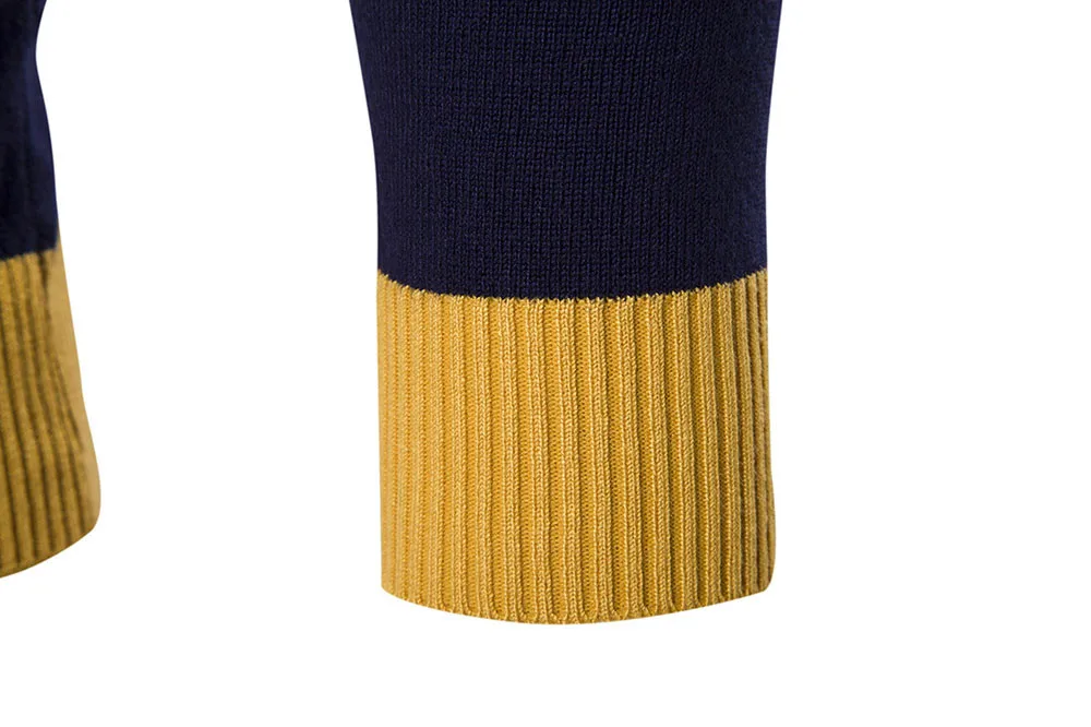 Feitong модный лоскутный пуловер и свитер для мужчин зимняя верхняя одежда для мужчин с длинным рукавом Повседневный теплый свитер вязаный пуловер