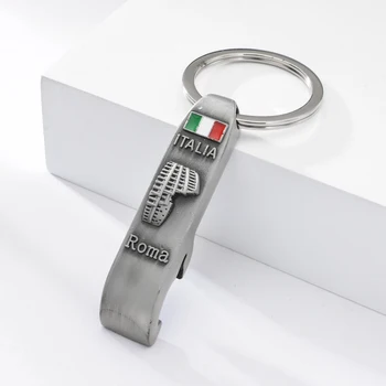 

Vicney Italy Roma Key Cahin Beer Opener Keychain Vintage Colosseum Pattern Keyring For Key Italy Roma Tourist Souvenir Key Ring