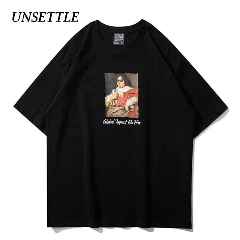 UNSETTLE Harajuku футболка для мужчин/женщин хип-хоп с забавным принтом модная уличная