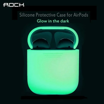 

ROCK Protective Case For Apple Airpods 1 2 Luminous Full Cover For Sleeve Bluetooth Earphone Earbuds Air pods 1 2 Cases Bag Box