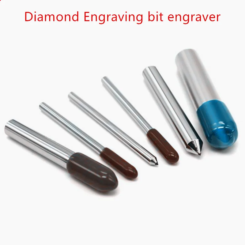 2pcs 3.175mm 3mm Diamond point engraving cutters metal stone circuit board PCB bits engraver cnc cutting tools milling cutter