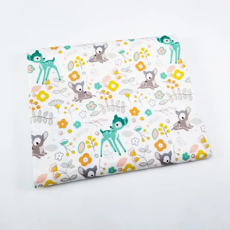50x160cm deer Детская саржевая хлопковая ткань с принтом оленя, Лоскутная Ткань, швейная стеганая одежда для детей и малышей - Цвет: 50x160cm deer