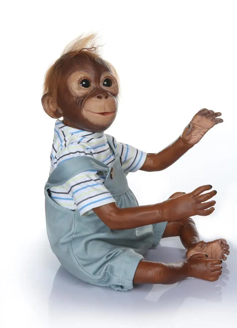 52 см Boneca macaco bebes Возрожденный детеныш обезьяны Новорожденные Куклы Коллекционные Искусство косплей обезьяны куклы игрушки для детей подарок