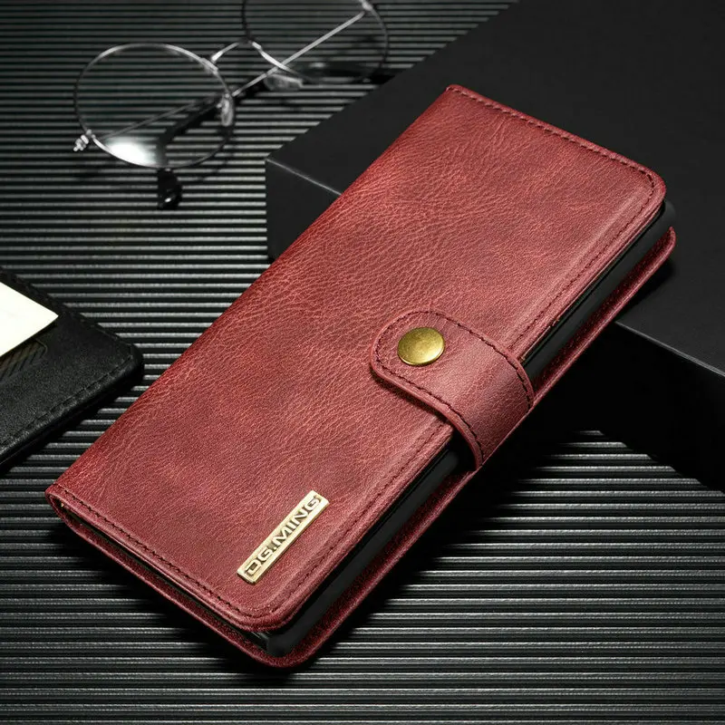 DG. MING 2 в 1 Магнитный чехол-кошелек для samsung Galaxy Note 10+ чехол для A10 A50 A70 кожаный чехол для S8 Note 9 S10 E Plus чехол - Цвет: Red