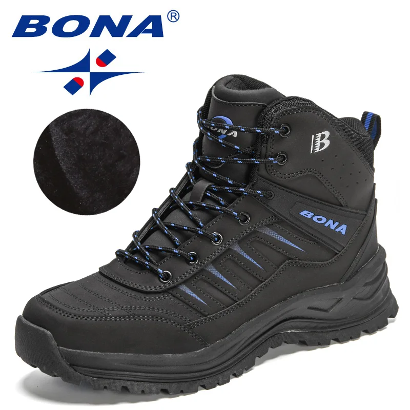 Snow Boots Winter Men Plush Action Leather Super Warm Ankle Outdoor Hiking