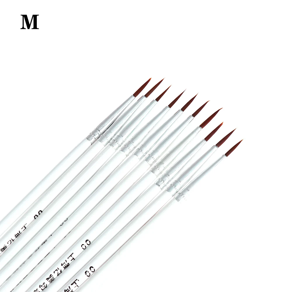 10pcs White M 10 шт., 16 см, акрил, нейлон, тонкая ручная краска, кисть для рисования акварелью, тонкая кисть для рисования, ручки ручной работы, товары для рукоделия - Цвет: 10pcs White M