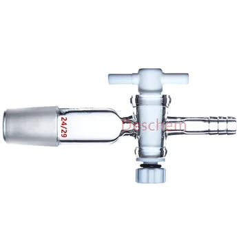

24/29,Lab Flow Control Glass Adapter,Teflon PTFE stopcock,Straight Hose Connection