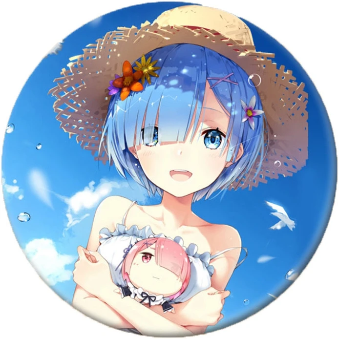 Аниме Re: жизнь в другом мире от zero Emilia Брошь Косплей Natsuki Subaru значок рюкзаки Кнопка Одежда для женщин CL - Окраска металла: 14