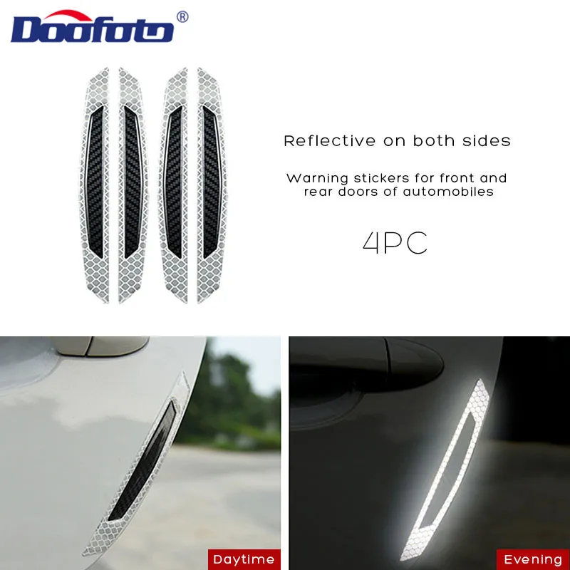White Door Doofoto 3D Светоотражающая Предупреждение ющая полоса бампера дверная ручка Чаша крышка наклейка отражатель автомобиля внешние аксессуары универсальные - Цвет: White Door