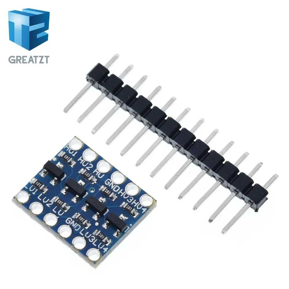 

GREATZT 1pcs 4 channel IIC I2C Logic Level Converter Bi-Directional Module 5V to 3.3V