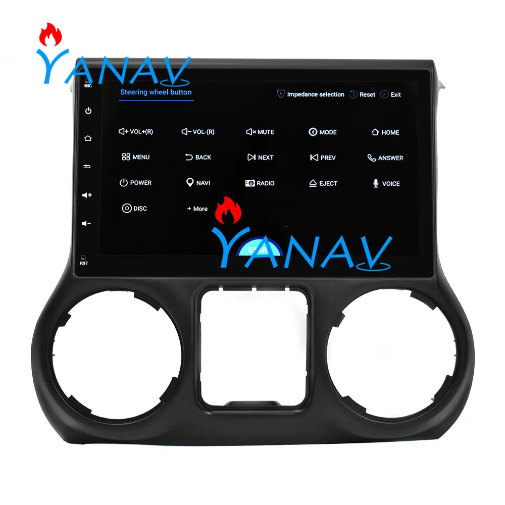 Автомобильный dvd плеер 10 1 дюйма восемь ядер IPS экран Android GPS навигация для Jeep Wrangler