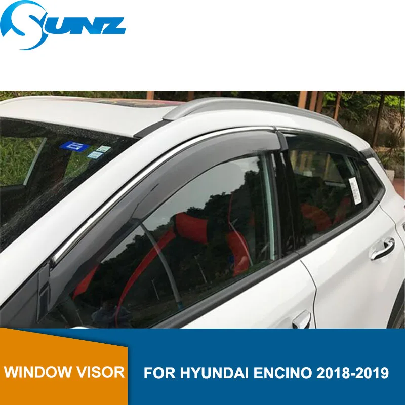 

Car styling Smoke Side window deflectors rain guards For HYUNDAI ENCINO 2018 2019 Window Visor Vent Shades Guard SUNZ