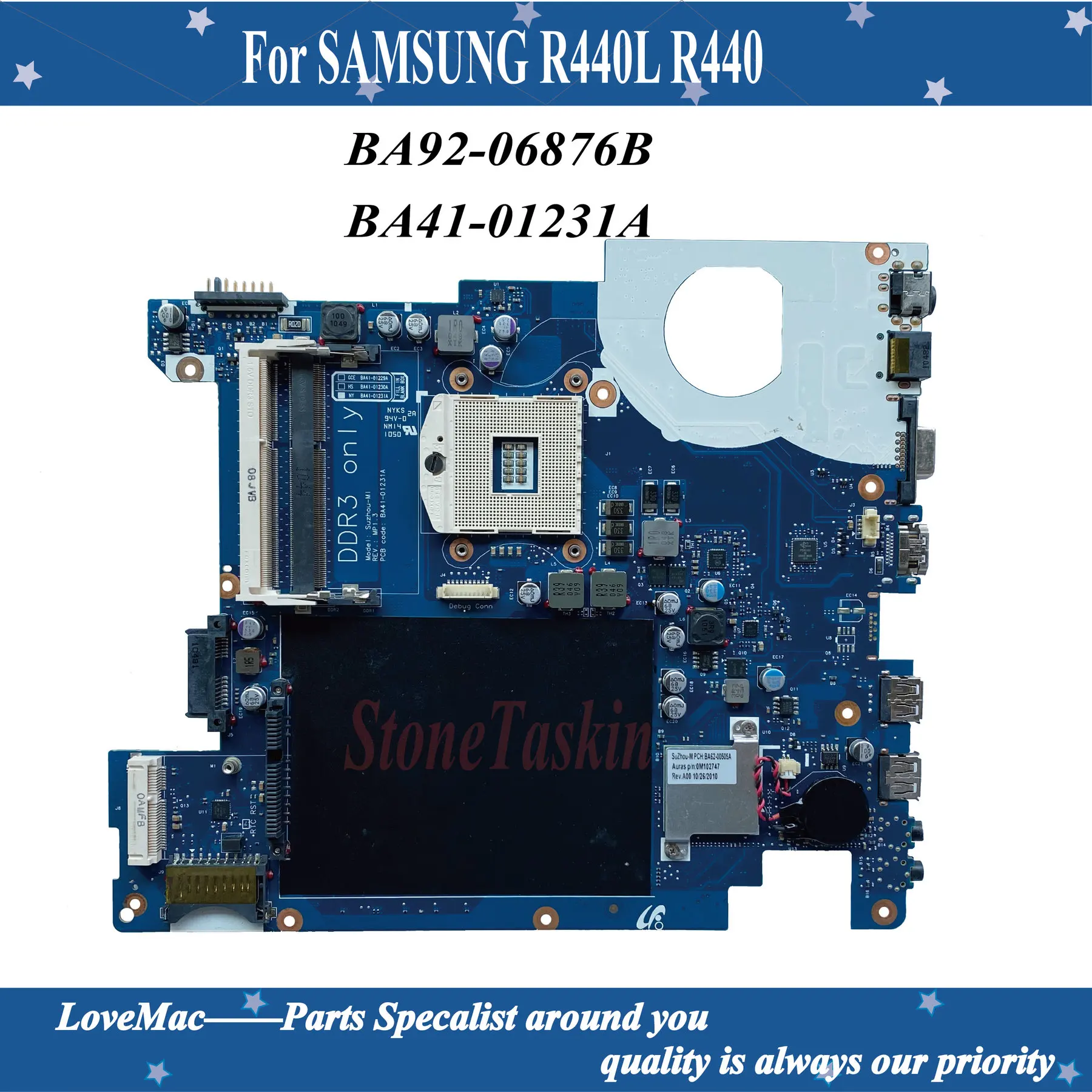 Высокое качество BA92-06876B материнская плата для ноутбука SAMSUNG R440L R440 BA41-01231A DDR3 PGA-989