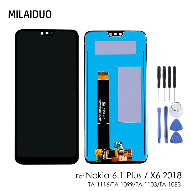 ЖК-дисплей для Nokia 6 1 Plus TA-1116 lcd X6 2018 TA-1099 TA-1103 TA-1083 5 8 &quotкодирующий преобразователь