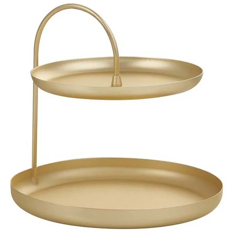 

Double-Layer Jewelry Rack Porch Key Cosmetics Storage Rack Dressing Table Necklace Ring Earrings Shelf Storage Tray
