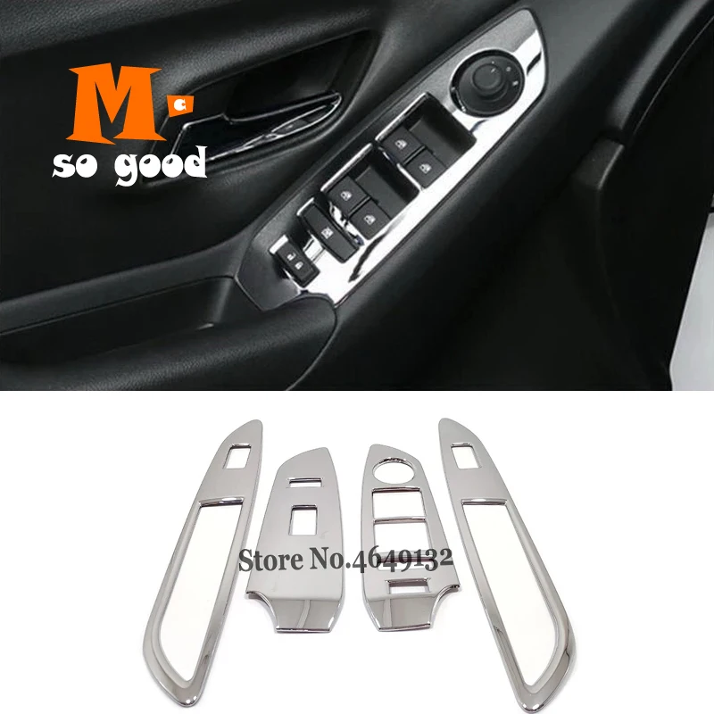 

For Chevrolet TRAX 2014 2015 2016 Car Styling ABS Chrome Window Lift Control Ring Panel Cover Stickers Accessories 4PCS