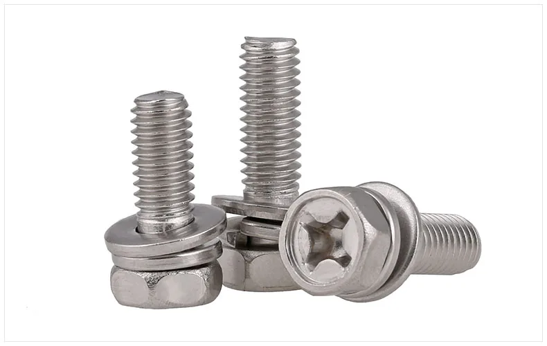GB9074.13 304 stainless steel external hex three combination screw M3 ...