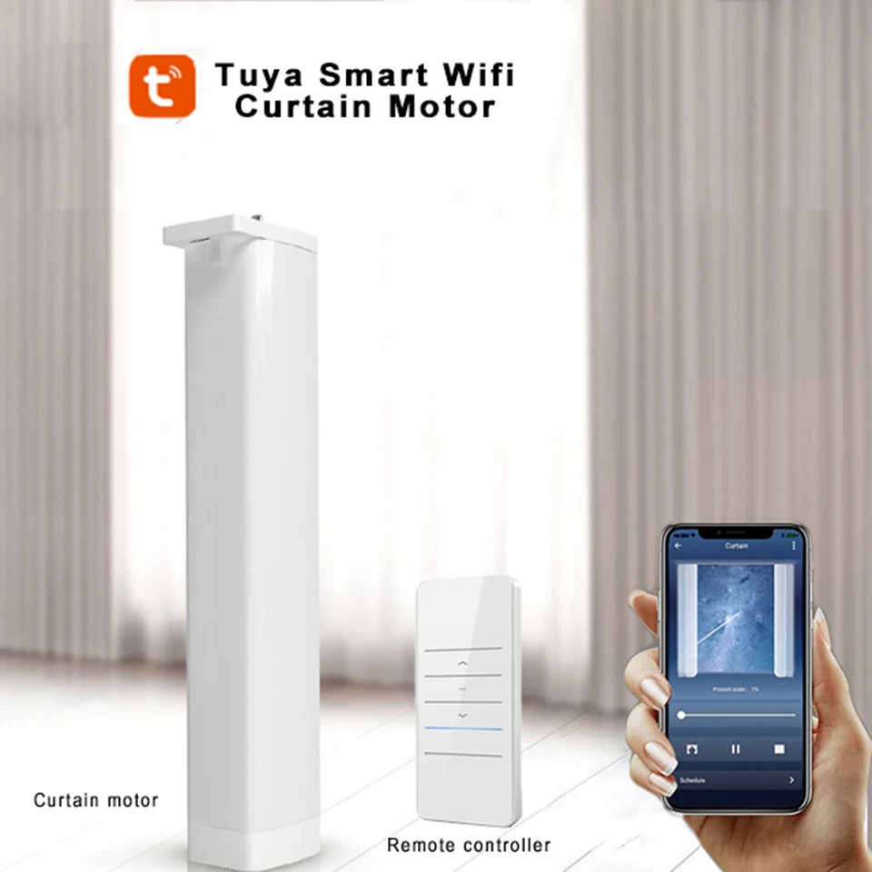 TUYA WIFI Smart Electric Curtain Motor APP Voice Control For Alexa Google Home> 