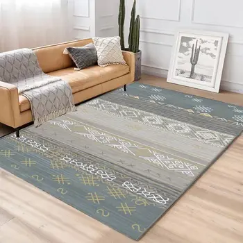 

Carpet Rug For Living Room Modern Simple Geometric Wood Floor Rug Non-slip Antifouling Carpet For Bedroom Parlor Factory Supply