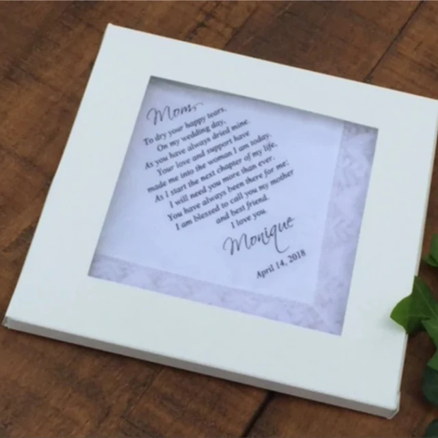 Egyéni Esküvői Zsebkendő, A Menyasszonyi Ajándék Anyja Lánytól, Kedvezmények, Vőlegény Ajándéka Nyomtatva - Image 6