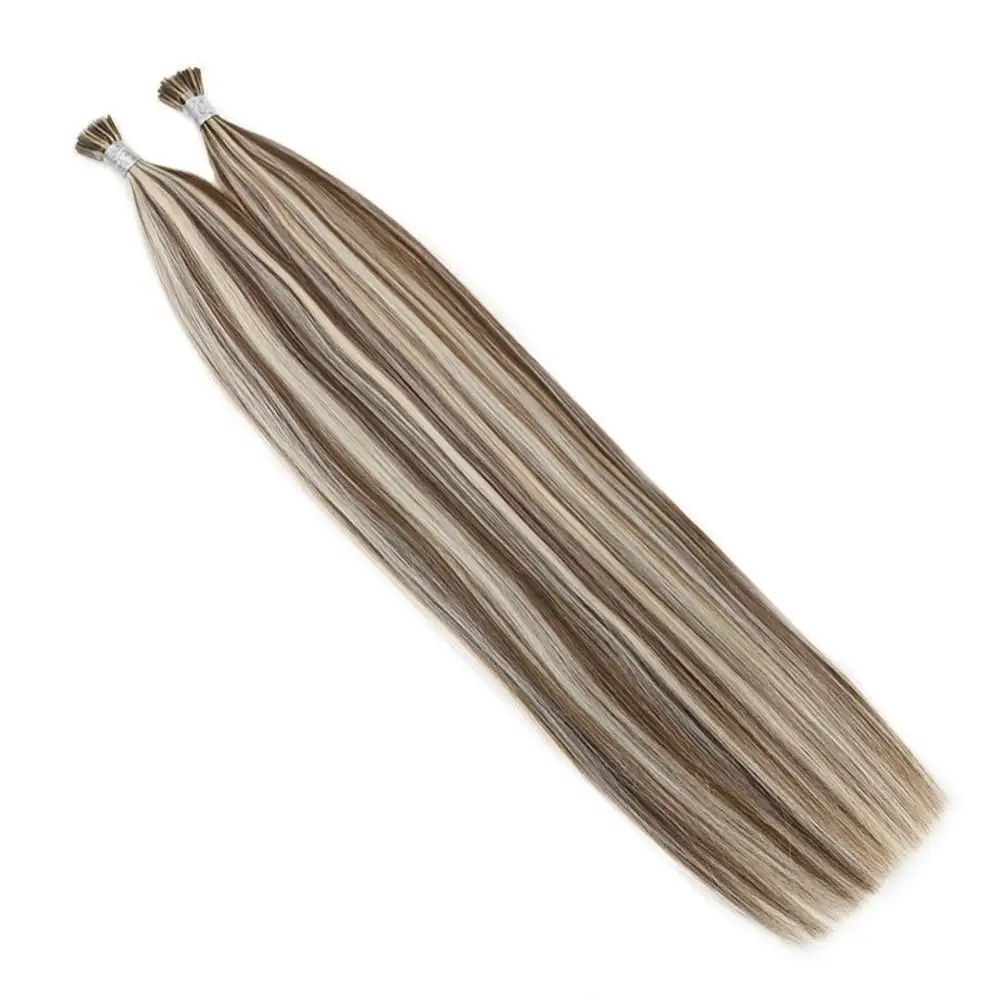 Moresoo I tip Hair Keratin Fusion Extensions Real Machine Remy Human Brazilian Hair Natural Straight Pre-bonded Hair 50G/50S