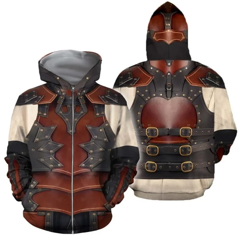 Мужская толстовка с 3D принтом Viking Tattoo armor модная капюшоном в стиле Харадзюку