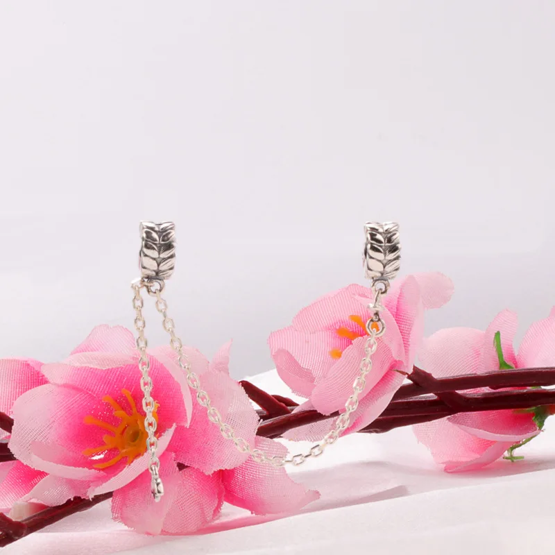 

TIF Pan S925 sterling silver, basic strip DIY bracelet accessories, creative models climb Mickey safety chain ladies jewelry.