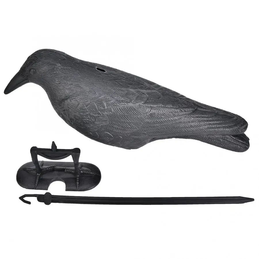 Unique Simulation Crow Hunting Bait Tool Black Desktop Decor Holiday Decoration | Спорт и развлечения