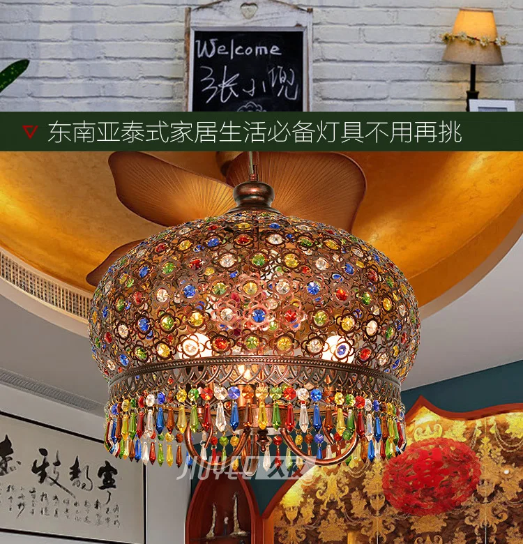 Юго-Восточной Азии Ретро Богемская Люстра Творческий Кафе западный ресторан горячий горшок магазин Синьцзян Экзотический стиль лампы