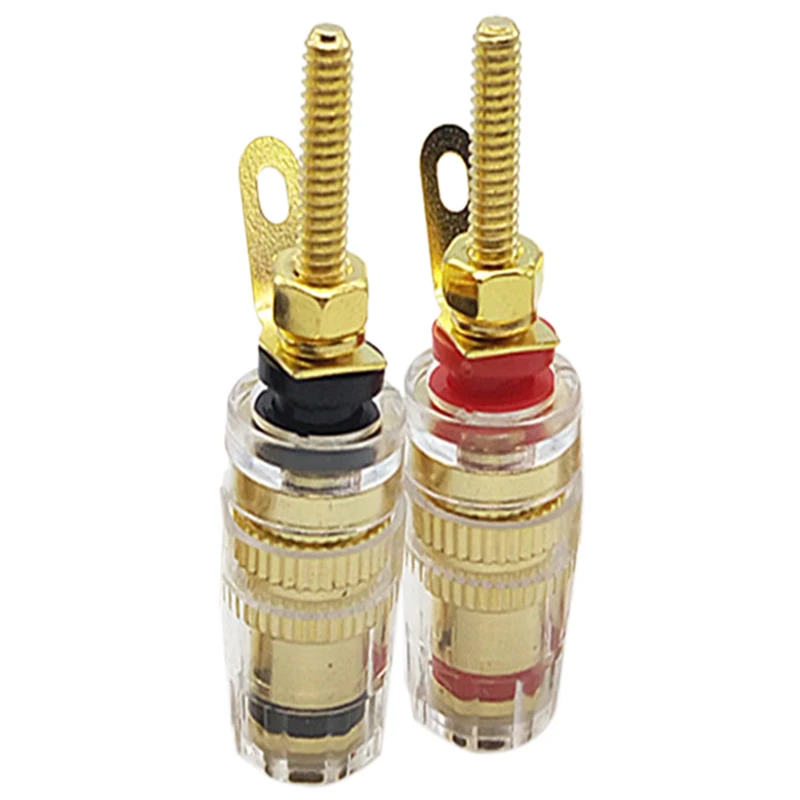

10Pcs/Lot Copper-Plated Amp Speaker Audio Crystal Terminal Connector Speaker Terminal Banana 4mm Plug Socket