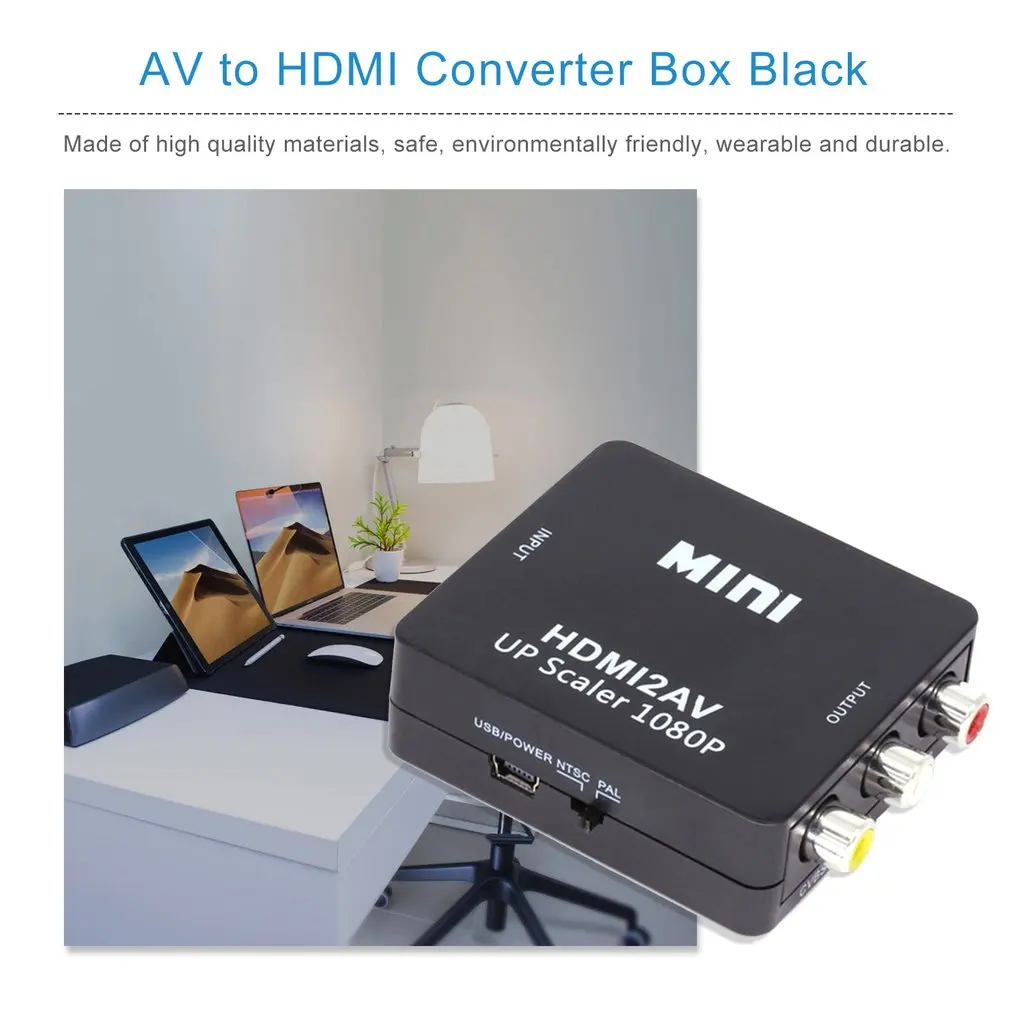 HDMI К AV скейлер адаптер HD видео конвертер коробка HDMI к RCA AV/CVSB L/R видео 1080P HDMI2AV Поддержка NTSC PAL