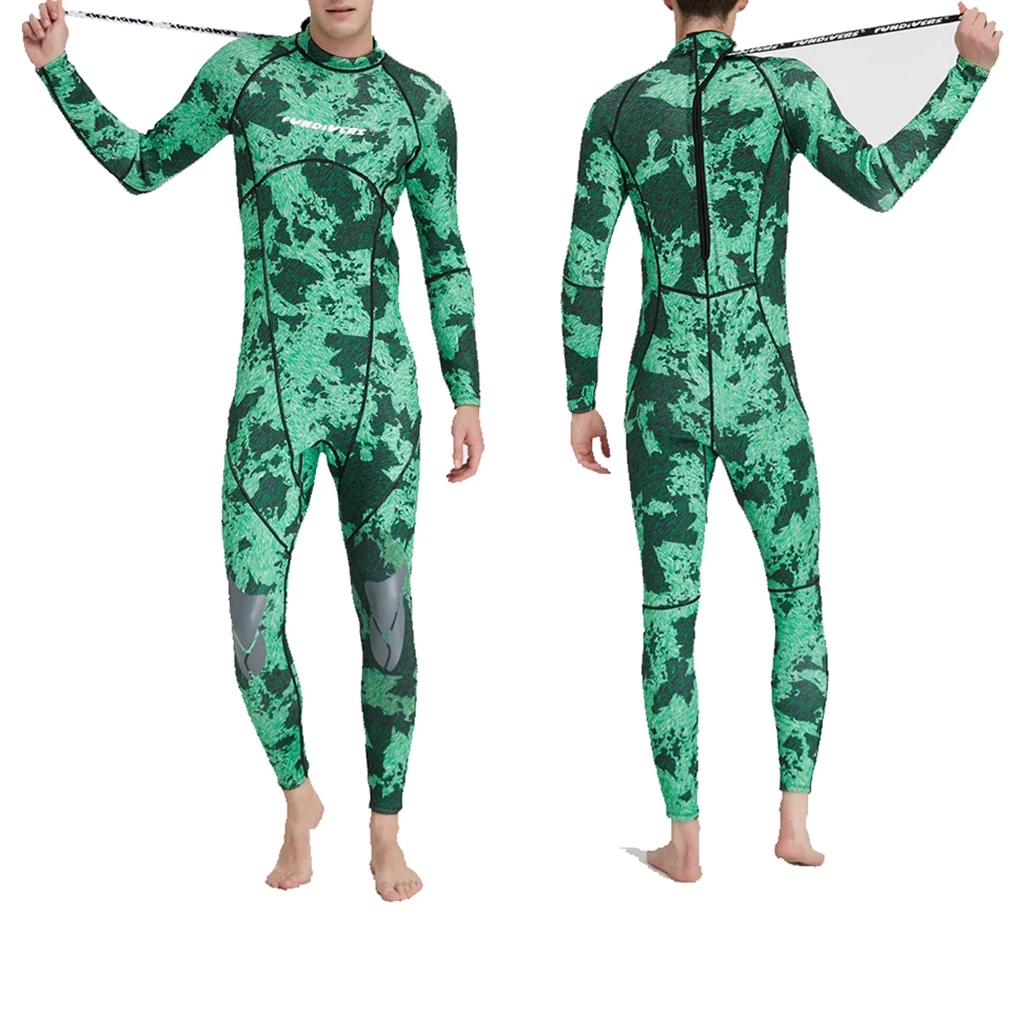 Men Full Body Wetsuit 3mm Neoprene Dive Suit Scuba Diving Snorkeling Jumpsuit Green Size S / M / L / XL / XXL / XXXL