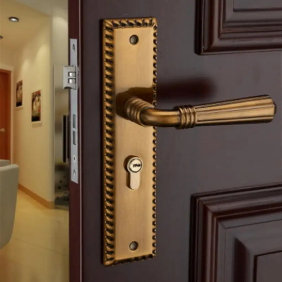

Door Lock European Style Vintage Retro Bedroom Handle Interior Room Safety