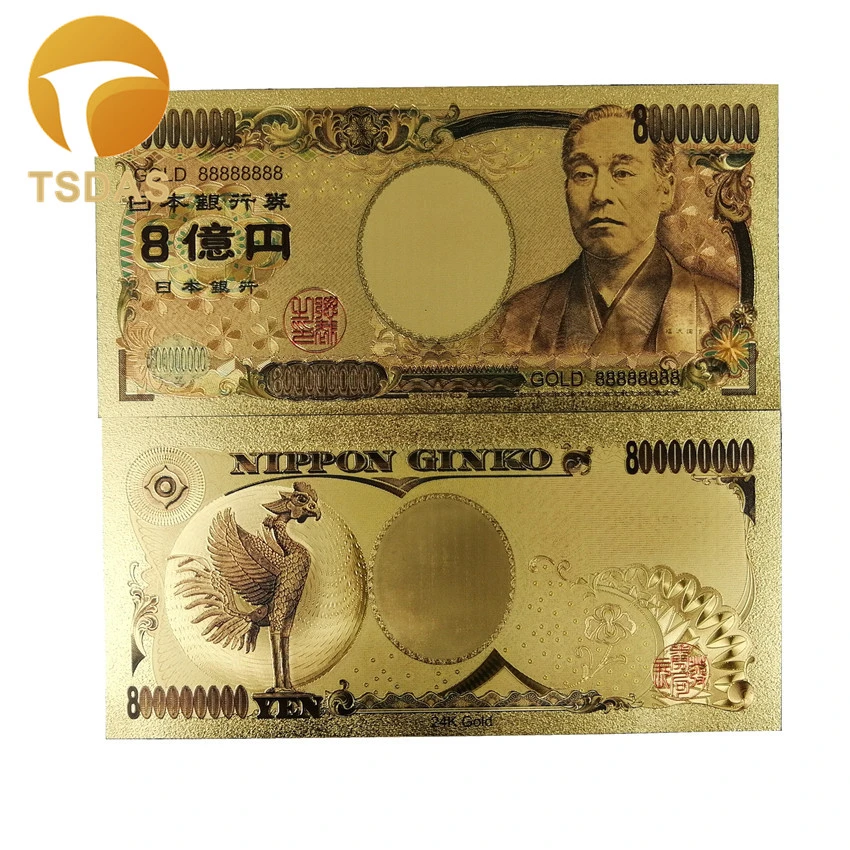 Colorful Japan Banknotes 24k Gold Plated 800 Million Yen Gold 88888888 Gold Foil Banknote Japanese Currency Bills Gold Banknotes Aliexpress