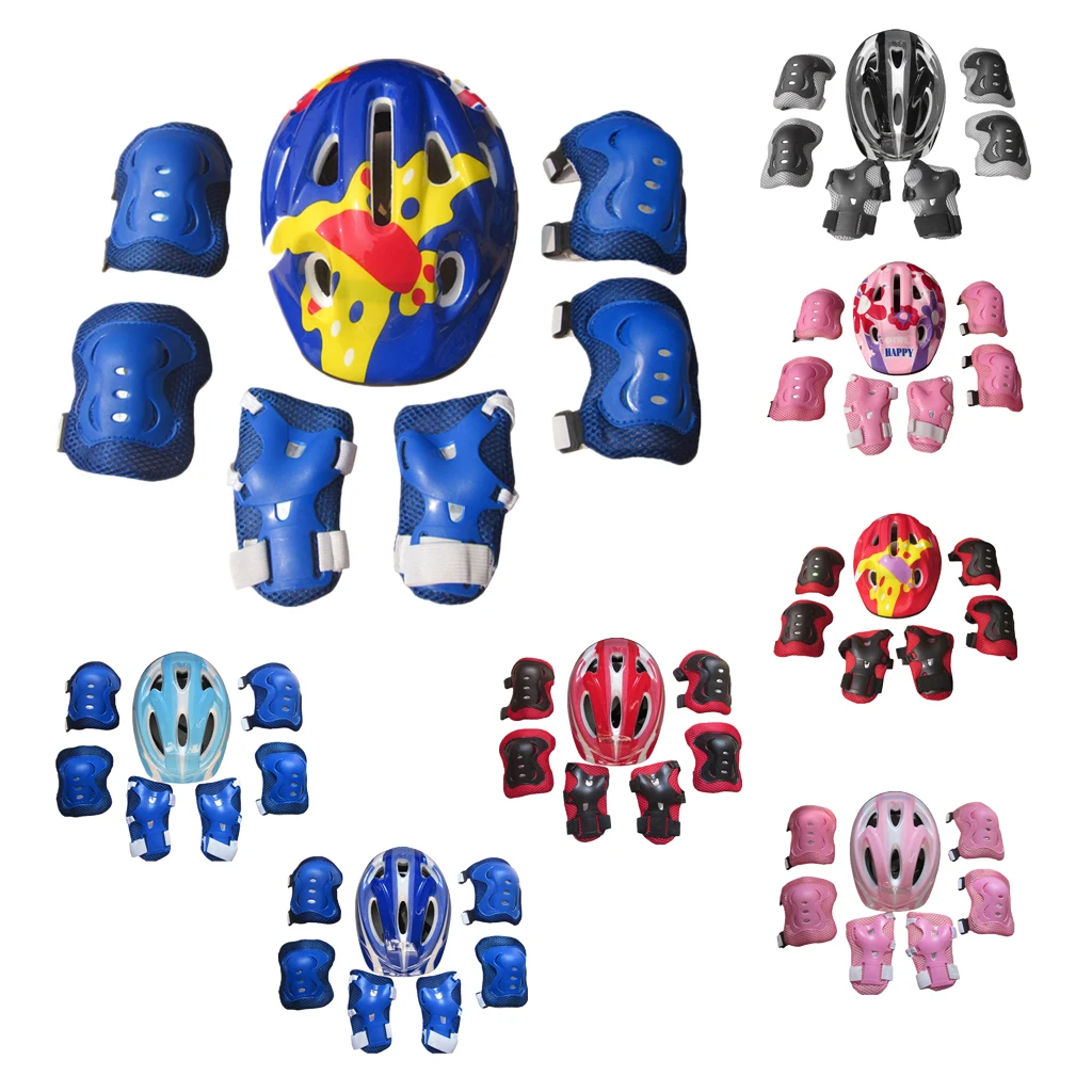 Kids Helmet Toddler Sports Protective Gear Set - Knee Pads, Elbow Pads, Wrist Pads for Roller Bicycle BMX Bike Skateboard