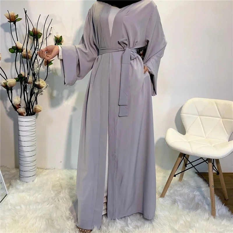 Abaya Kaftan Long Muslim Dresses for Women, Smooth Abaya, Silky, Elegant, Pure Color, Modest Wear Clothing, EID Robes