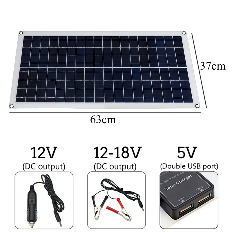 70 Вт Панели солнечные 5/18V Dual USB Автомобильное зарядное устройство с автомобильным Зарядное устройство Солнечной Зарядное устройство на солнечной батарее+ 10/20 Вт, 30 Вт, 40A контроллер для кемпинга на открытом воздухе светодиодный светильник